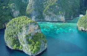 Losamah Bay, Phi Phi Islands from a seaplane